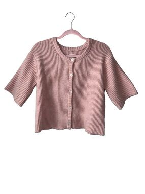 aerie Blush Pink Short-Sleeve Button Cardigan